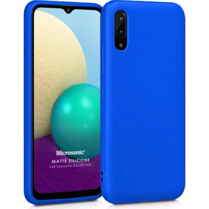 Matte Silicone Samsung Galaxy A02 Kılıf Mavi