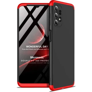 Samsung Galaxy A32 4g Kılıf Double Dip 360 Protective Siyah Kırmızı