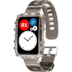 Huawei Watch Fit Kordon Transparent Clear Band Siyah