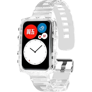 Huawei Watch Fit Kordon Transparent Clear Band Şeffaf
