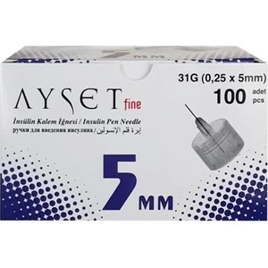 Fine 31G (0,25 x 5mm) Insülin Kalem Iğnesi 100 Adet