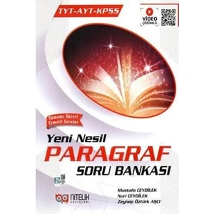 Nitelik Yayınları TYT - AYT - KPSS Yeni Nesil Paragraf Soru Bankası Nitelik Yayınları