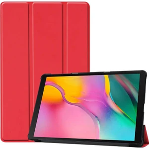 Nezih Case Samsung T720 Tab S5E Smart Cover Standlı Kılıf Kırmızı + Nano Ekran Koruyucu Kırmızı