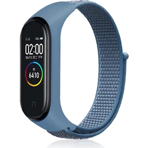 Nezih Case Xiaomi Mi Band 3/4/5/6/7 Uyumlu Hasır Silikon Kordon Mavi