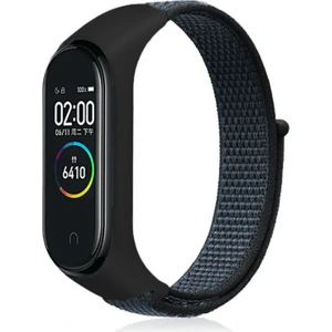 Nezih Case Xiaomi Mi Band 3/4/5/6/7 Uyumlu Hasır Silikon Kordon Siyah/mavi