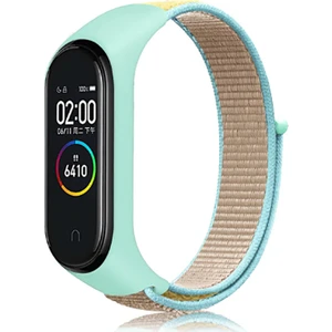 Nezih Case Xiaomi Mi Band 3/4/5/6/7 Uyumlu Hasır Silikon Kordon Turkuaz