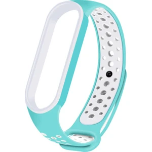 Nezih Case Xiaomi Mi Band 5 Uyumlu Renkli Silikon Kordon Turkuaz/beyaz