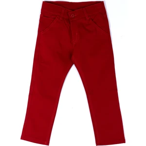 Cansın Mini Erkek Çocuk Kırmızı Slim Fit 2-7 Yaş Keten Pantolon 377-2