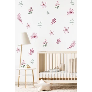 Özel Kesimli Soft Renkli Çiçekler Duvar Sticker