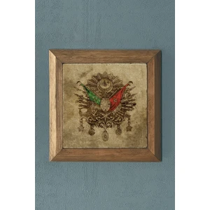 Oscar Stone Masif Çerçeveli Taş Tablo-Wall Decor- Oscar Stone Decor 28X28 cm