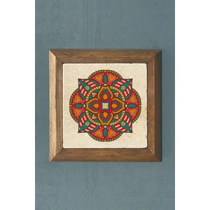 Oscar Stone Mandala-Masif Çerçeveli Taş Tablo-Wall Decor- Oscar Stone Decor 28X28 cm