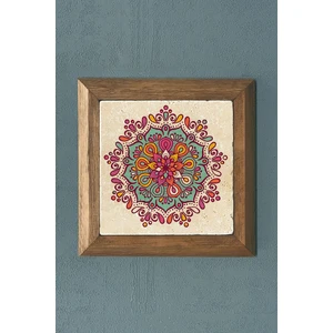 Oscar Stone Mandala -Masif Çerçeveli Taş Tablo-Wall Decor- Oscar Stone Decor 28X28 cm