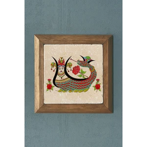 Oscar Stone Masif Çerçeveli Şahmeran Doğaltaş Tablo  Oscar Stone Decor 28X28 cm