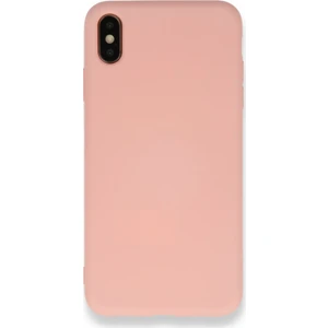 Apple iPhone x Kılıf Silikon Içi Kadife Nano - Pudra