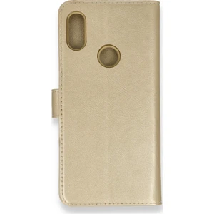Huawei Y6 2019 Kılıf Kapaklı Cüzdan Standlı - Gold
