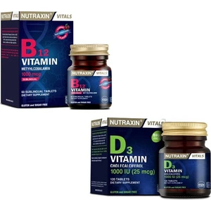 B12 Vitamini 1000 Mcg 60 Dilaltı Tableti + D3 Vitamini 1000 Iu 120 Tablet