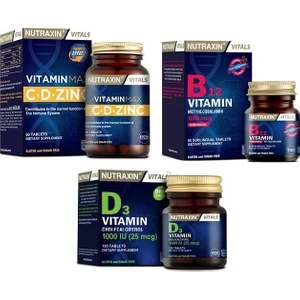 Vitamin Max ( C ,d , Zinc ) 60 Tablet + B12 Vitamini 1000 Mcg 60 Tablet + D3 Vitamini 120 Tablet