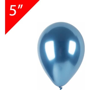 Mavi Krom Balon 20 Adet Küçük Boy 5 Inç