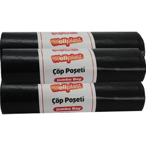 Jumbo 80 x 110 Siyah Çöp Poşeti 3 Rulo