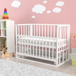 Sallanan Ahşap Park Beşik, Kademeli, Asansörlü  70 x 130 Beyaz