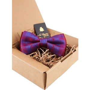 Bordo - Mavi Ekose Desen Papyon P1476