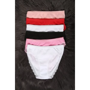 12'li Paket Tutku 0517 Paçası Dantelli Kaşkorse Bayan Bikini Külot