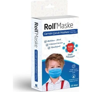 Çocuk Maske Erkek Mavi 10 Lu 5 Paket