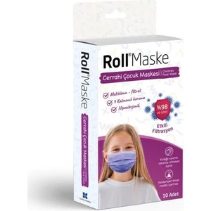Maske Çocuk Kız Lila 10'lu 5 Paket