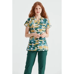 Snoppy Desenli Tek Üst Terikoton Ince Kumaş Dr Greys Kesim Forma