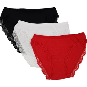 0517 Paçası Dantelli Kaşkorse Bayan Bikini Külot