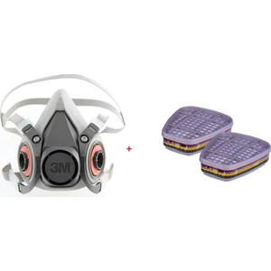3m Yarım Yüz Maskesi 6200 Modeli + 3m 6059 Abek Filtre