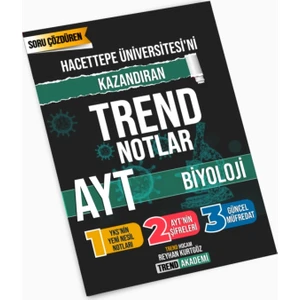 Trend Akademi Yayınları AYT Biyoloji Hacettepe Üniversitesini Kazandıran Trend Notlar