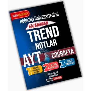 Trend Akademi Yayınları AYT Coğrafya Boğaziçi Üniversitesini Kazandıran Trend Notlar