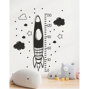 Siyah Uzay Mekiği Yıldızlar ve Bulutlar Boy Ölçer Duvar Sticker