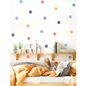 Suluboya Desenli Koyu Renkli Puantiye Çocuk Odası Duvar Sticker