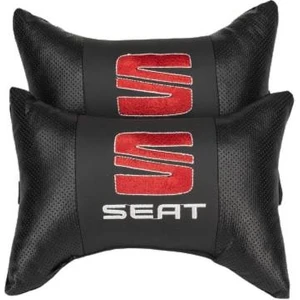 Seat Araca Özel Nakışlı Oto Deri Boyun Yastığı