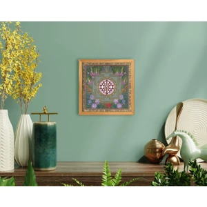 Bk Gift Sri Yantra El Yapımı Ahşap Çerçeveli Tablo-1