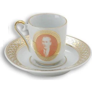 Kütahya Porselen Tek Kişilik Atatürk Fincan Takımı