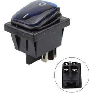 Kcd4 Su Geçirmez 30A Mavi LED Işıklı On-Off Anahtar 4 Pin