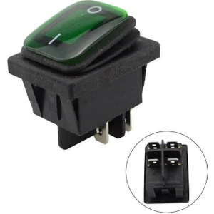 Kcd4 Su Geçirmez 30A Yeşil LED Işıklı On-Off Anahtar 4 Pin