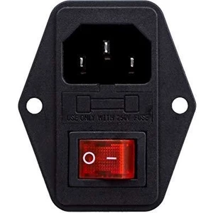 Kulaklı Erkek Power Soketi - Işıklı Anahtarlı