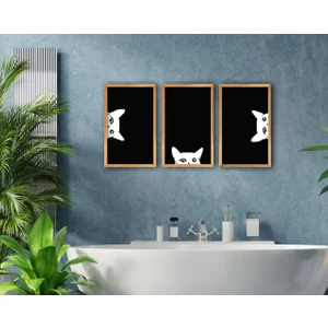 Bk Gift Banyo 3'lü El Yapımı Ahşap Çerçeveli Tablo-6