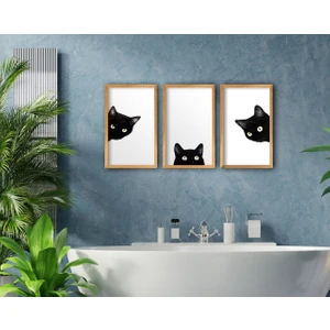 Bk Gift Banyo 3'lü El Yapımı Ahşap Çerçeveli Tablo-5