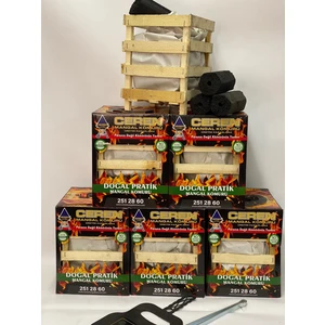 Ceren Mangal Doğal Pratik Mangal Kömürü 6 Adet Çıtalı, Alttan Yakmalı (Maşa ve Yelpaze)