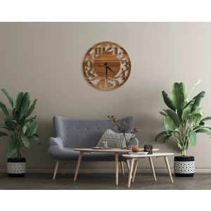 Bk Gift Dekoratif 45CM Ahşap Duvar Saati-25