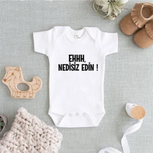 Bebek Beyaz Baskılı Zıbın
