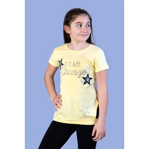 Toontoy Kids Toontoy Kız Çocuk Yıldız Baskılı Taş Işlemeli Tişört