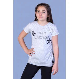 Toontoy Kids Toontoy Kız Çocuk Yıldız Baskılı Taş Işlemeli Tişört