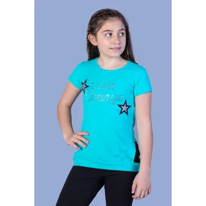 Toontoy Kids Toontoy Kız Çocuk Yıldız Baskılı Taş Işlemeli Tişört