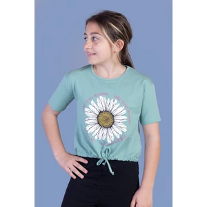 Toontoy Kids Toontoy Kız Çocuk Papatya Desenli Tişört